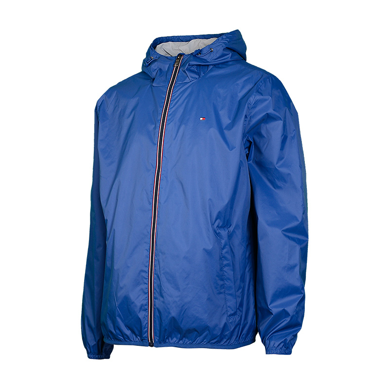 Lookbook Jaket Hoodie Pria Tommy Hilfiger Logo Bordir Solid Windbreaker. 157AN076