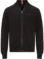 Order Tommy Hilfiger Solid Logo Embroidered Zip Cardigan Black Sweater 78J9322-001