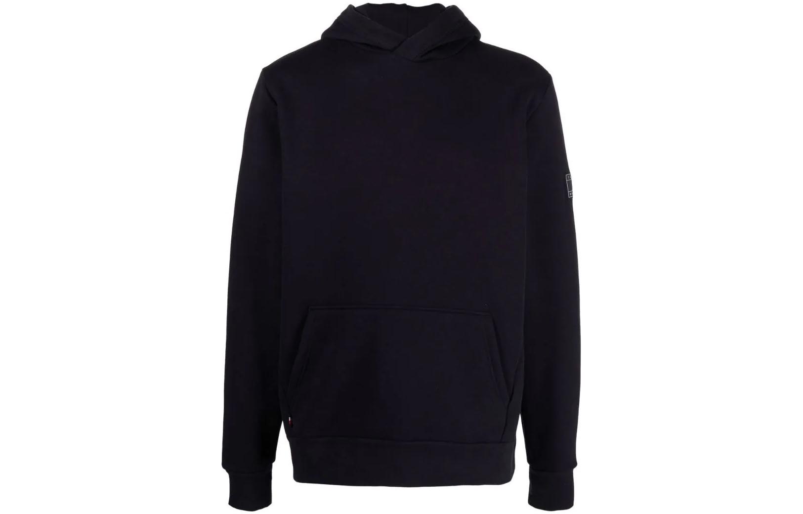 Tommy Hilfiger Solid Logo Patch Pullover Hoodie Black MW0MW22113-DW5