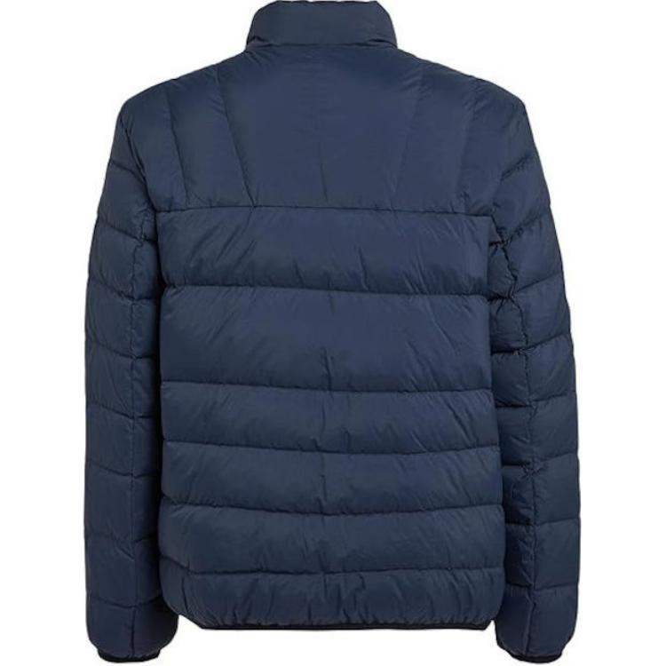 Lookbook Tommy Hilfiger Jaket Zip Kolar Berdiri Logo Patch Biru DM0DM18909-C1G