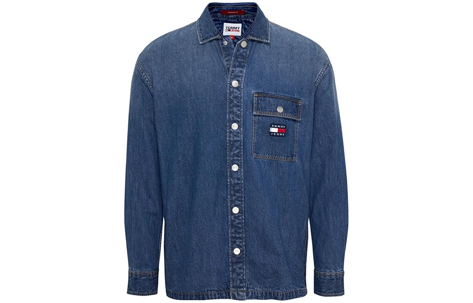 Tommy Hilfiger Solid Logo Polo Collar Long Sleeve Jacket Blue DM0DM16598-1BJ