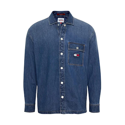 Tommy Hilfiger Solid Logo Polo Collar Long Sleeve Jacket Blue DM0DM16598-1BJ