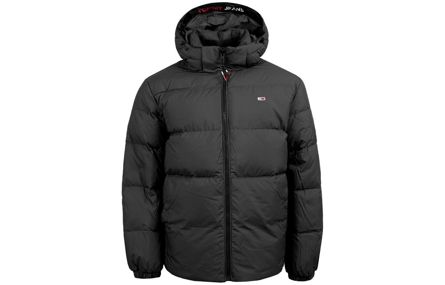 Tommy Hilfiger Solid Logo Quilted Zip Jacket Black DM0DM12171-BDS