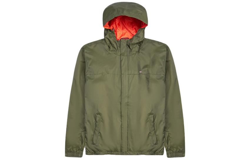 Tommy Hilfiger Solid Olive Green Zip-Up Hoodie Jacket for Men 156AP010-OLIVE