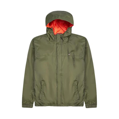 Tommy Hilfiger Solid Olive Green Zip-Up Hoodie Jacket for Men 156AP010-OLIVE