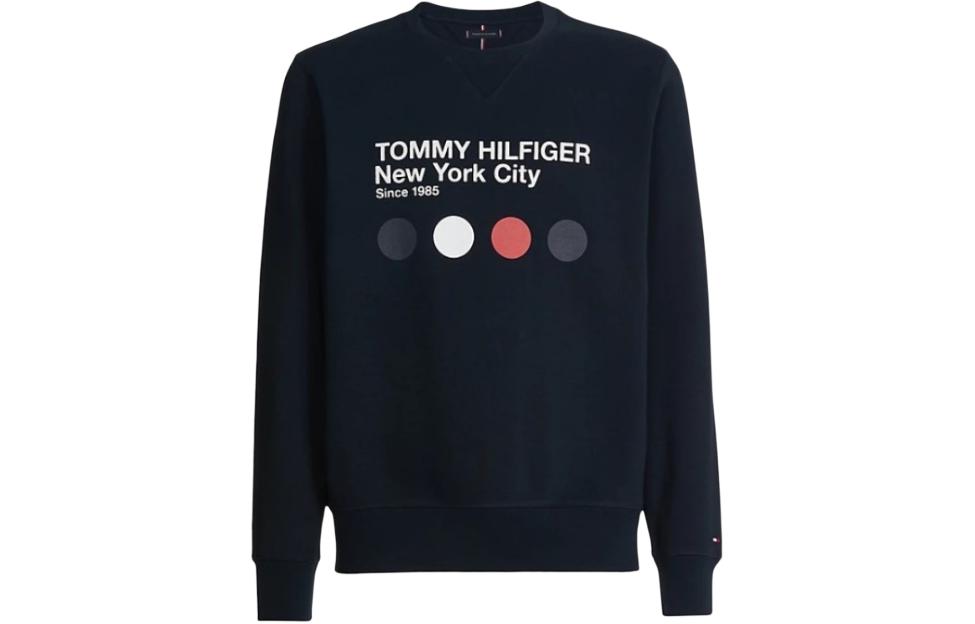 Tommy Hilfiger Solid Printed Crewneck Sweatshirt Navy Blue MW0MW29722-DW5