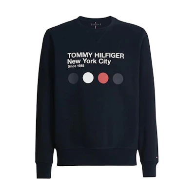 Tommy Hilfiger Solid Printed Crewneck Sweatshirt Navy Blue MW0MW29722-DW5