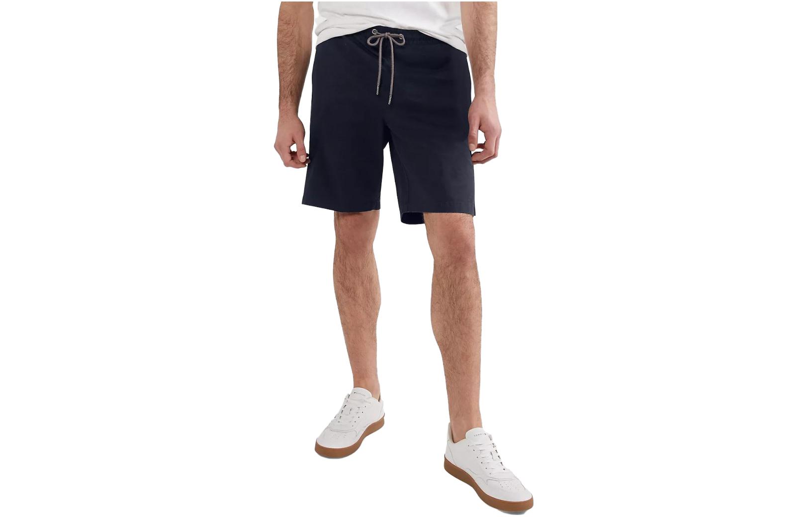 Tommy Hilfiger Solid Twill 9" Casual Shorts Desert Sky Black  Drawstring Pants M78J8249-FAP
