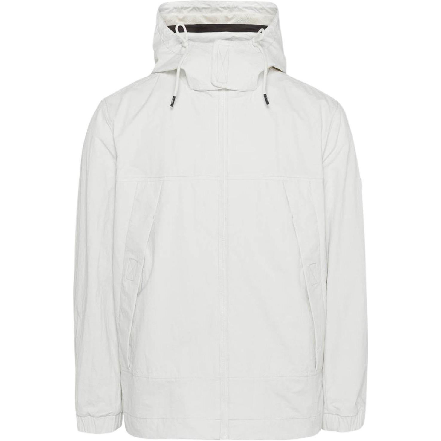 Tommy Hilfiger Solid White Zip-Up Hooded Jacket for Men DM0DM12442-YBI