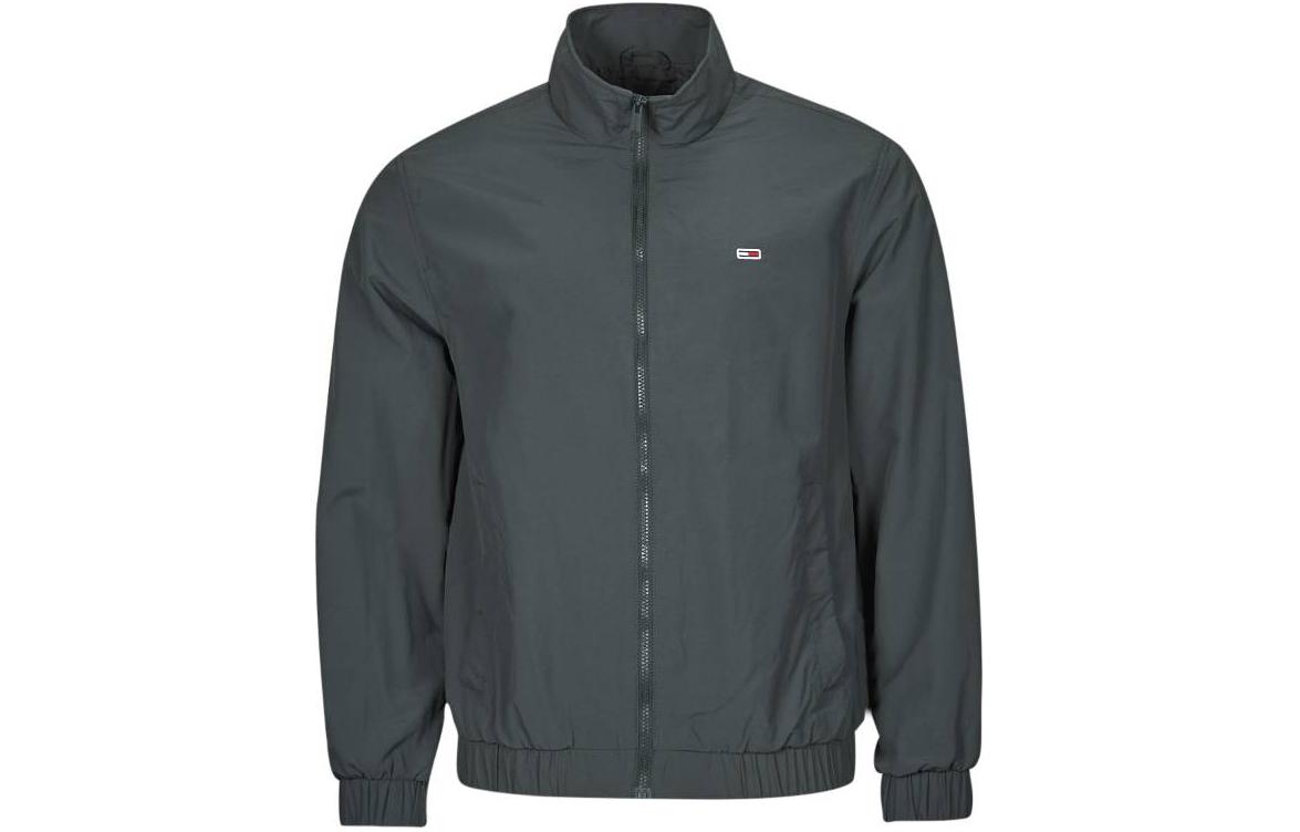 Tommy Hilfiger Solid Zip-Up Jacket with Pockets Grey Long Sleeve DM0DM17982-PUB