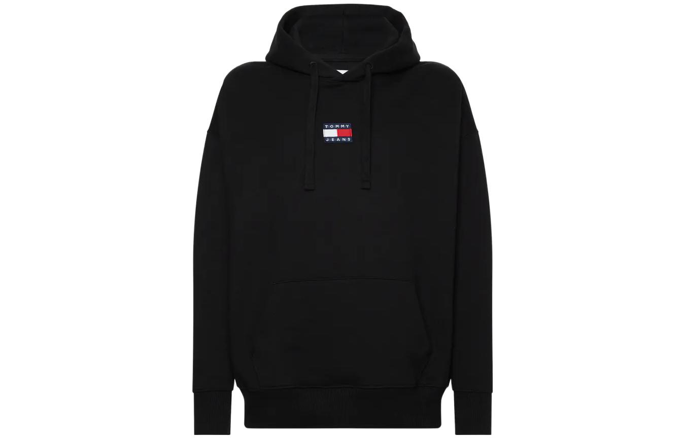 Tommy Hilfiger SS22 Badge Pullover Sweatshirt Black - Back-to-School Edition DM0DM10904BDS