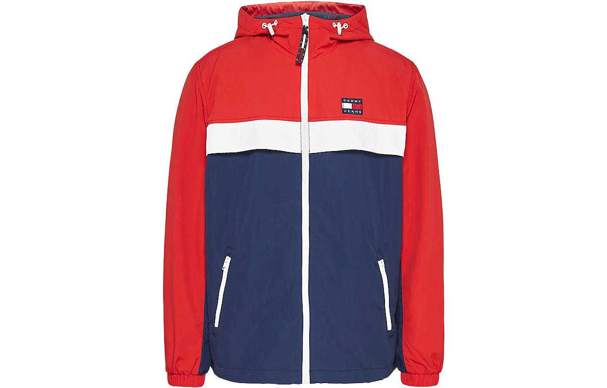 Tommy Hilfiger SS22 Colorblock Logo Embroidered Zip Hoodie Jacket Men DM0DM13339C87CORPORATE