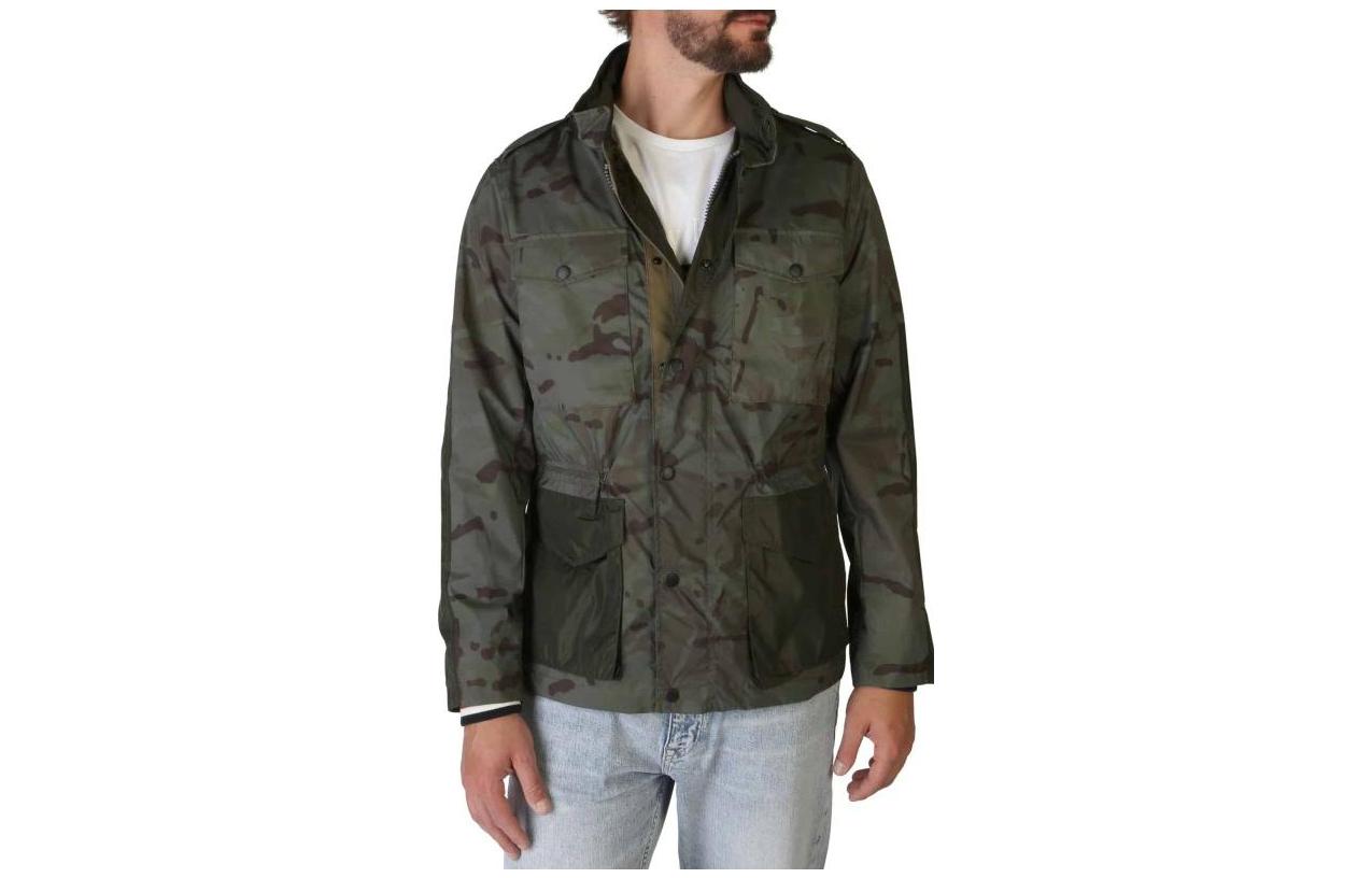 Tommy Hilfiger SS22 Green Camouflage Zip-Up High-Collar Jacket MW0MW04680390