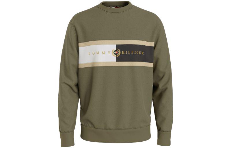 Tommy Hilfiger SS22 Logo Crewneck Sweatshirt Army Green MW0MW25058