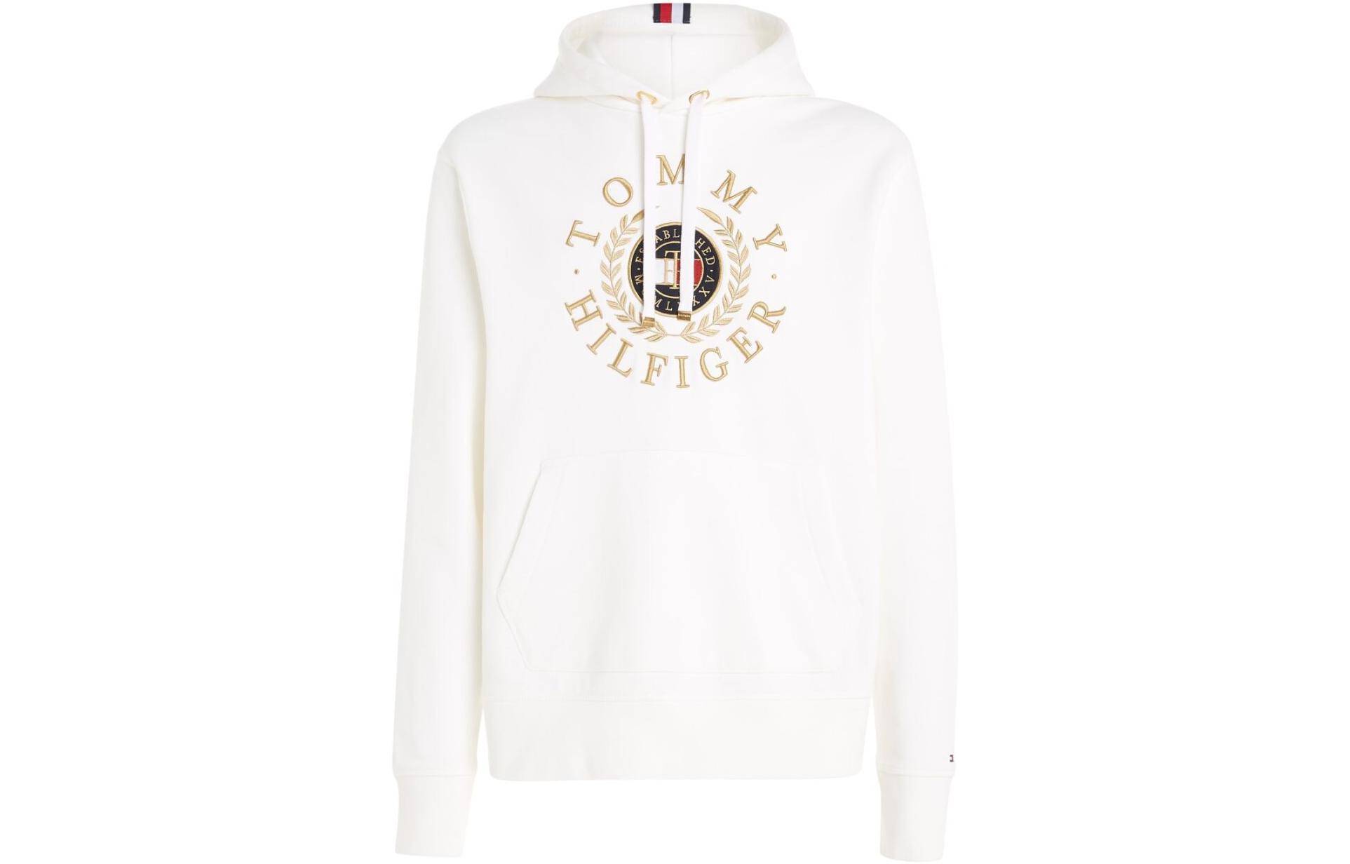 Tommy Hilfiger SS22 Logo Embroidered Hoodie White MW0MW24345YBL