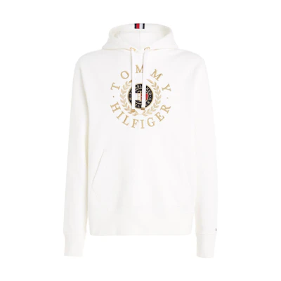 Tommy Hilfiger SS22 Logo Embroidered Hoodie White MW0MW24345YBL