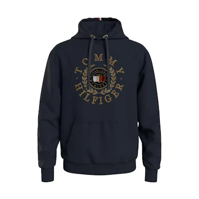 Tommy Hilfiger SS22 Logo Print Pullover Hoodie Blue - MW0MW24345-DW5