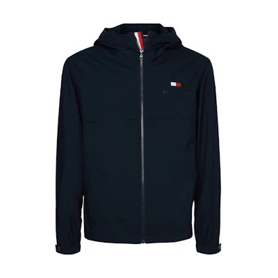 Tommy Hilfiger SS22 Solid Logo Embroidered Zip Hoodie Jacket Men’s Blue MW0MW13740DW5