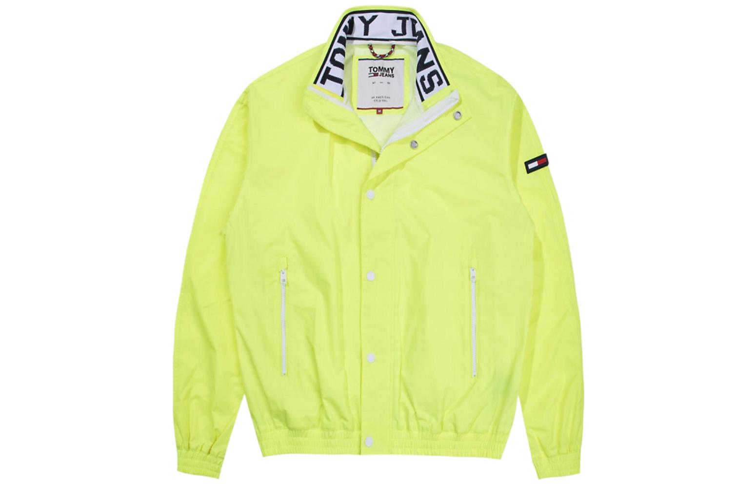 Tommy Hilfiger SS22 Yellow Single-Breasted Logo Long Sleeve Jacket DM0DM05430094