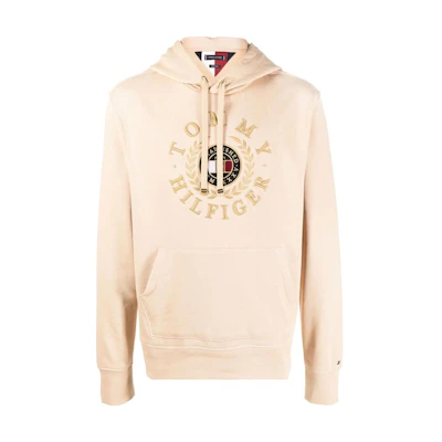 Tommy Hilfiger SS23 Beige Alphabet Print Pullover Hoodie Men MW0MW24345-AB3