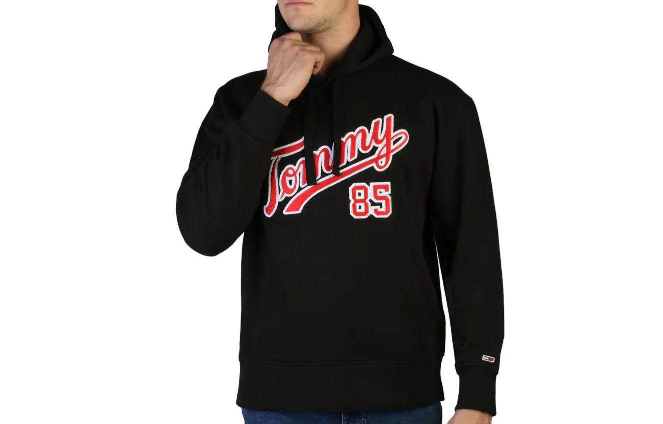 Tommy Hilfiger SS23 Black Hoodie with Front Letter Print DM0DM1571143645