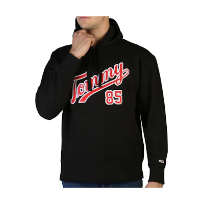 Tommy Hilfiger SS23 Black Hoodie with Front Letter Print DM0DM1571143645