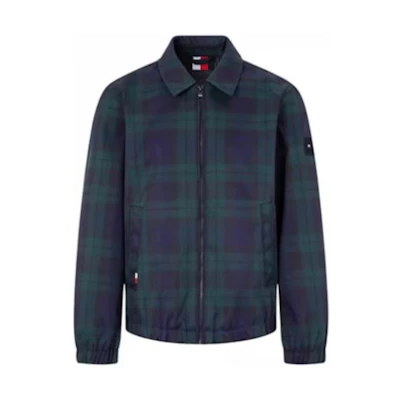 Tommy Hilfiger SS23 Blue Plaid Casual Commuter Jacket MW0MW28990