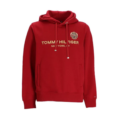 Tommy Hilfiger SS23 Christmas Classic Logo Hoodie Red FMW0MW29332-XIT