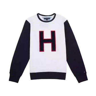 Tommy Hilfiger SS23 Colorblock Crewneck Fleece Sweatshirt Casual Long Sleeve C8878C5578