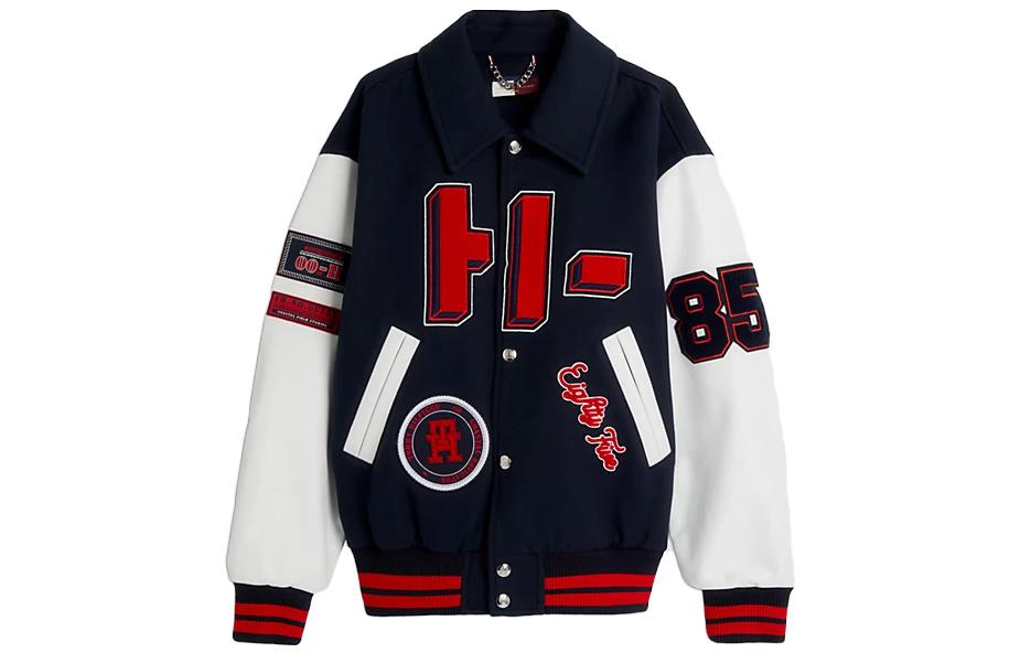 Tommy Hilfiger SS23 Digital Logo Print Long Sleeve Jacket Unisex Blue MW0MW30736-DW5