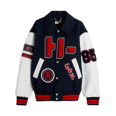 Tommy Hilfiger SS23 Digital Logo Print Long Sleeve Jacket Unisex Blue MW0MW30736-DW5
