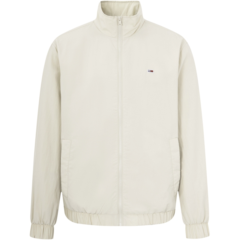 Tommy Hilfiger SS23 Embroidered Retro Stand-Collar Loose Jacket Men Beige DM0DM15916ACI