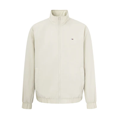 Tommy Hilfiger SS23 Embroidered Retro Stand-Collar Loose Jacket Men Beige DM0DM15916ACI
