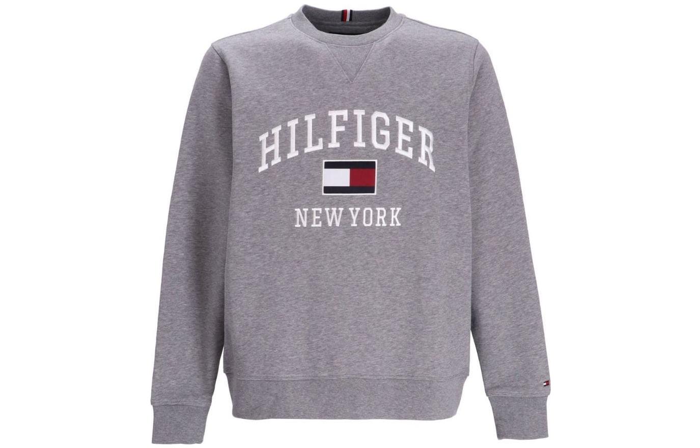 Tommy Hilfiger SS23 Logo Embroidered Crewneck Sweatshirt Men’s Light Grey FMW0MW28755-ZN2