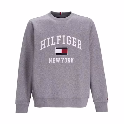 Tommy Hilfiger SS23 Logo Embroidered Crewneck Sweatshirt Men’s Light Grey FMW0MW28755-ZN2