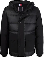 Tommy Hilfiger SS23 Logo Embroidered Hooded Puffer Jacket Black MW0MW19623BDS Tommy Hilfiger SS23 Logo Embroidered Hooded Puffer Jacket Black MW0MW19623BDS