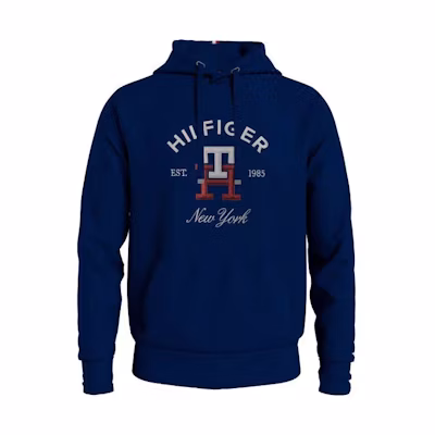 Tommy Hilfiger SS23 Logo Embroidered Hoodie - Navy Blue MW0MW30017-DW5