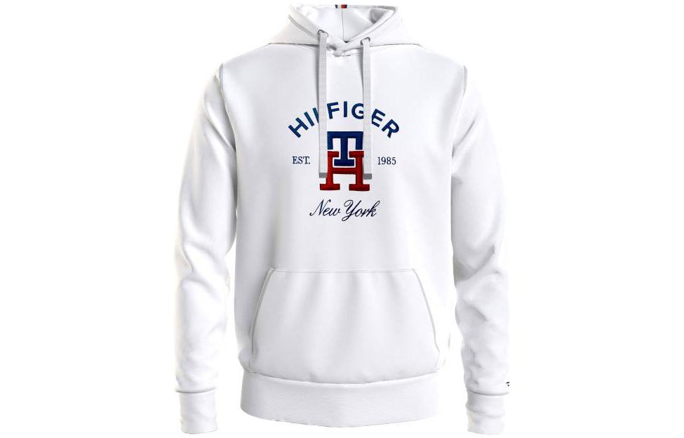 Tommy Hilfiger SS23 Logo Embroidered Hoodie White MW0MW30017-YBR