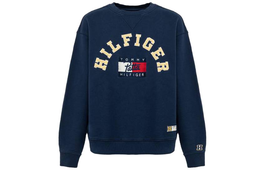 Tommy Hilfiger SS23 Logo Print Crewneck Pullover Sweatshirt Blue DM0DM15949-DB9