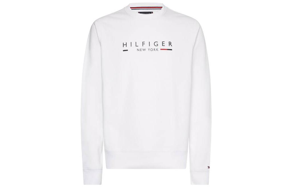 Tommy Hilfiger SS23 Logo Print Crewneck Sweatshirt White - MW0MW29324-YBR