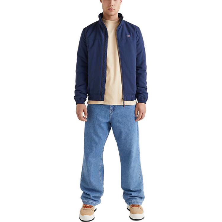 Tommy Hilfiger SS23 Logo Zip-Up Jacket Navy Blue Mens Long Sleeve Outerwear DM0DM14454-C87 圖 3
