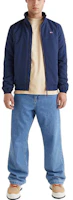 Lookbook Tommy Hilfiger SS23 Logo Zip-Up Jacket Navy Blue Mens Long Sleeve Outerwear DM0DM14454-C87