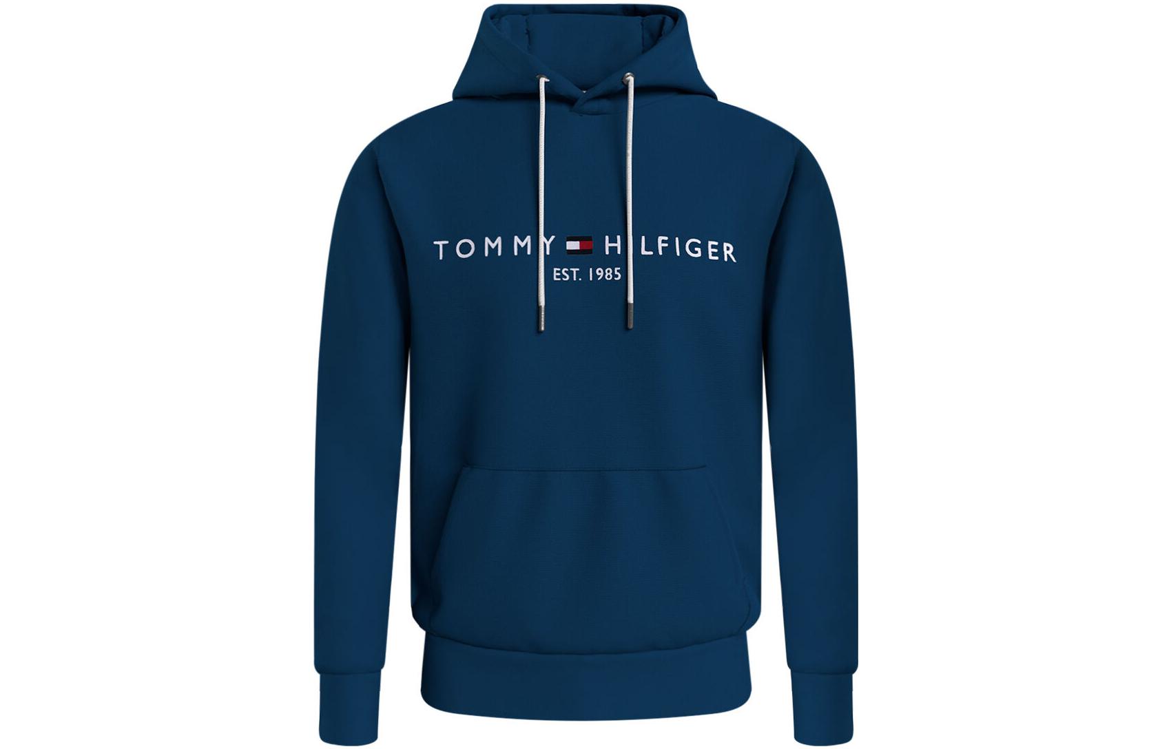 Tommy Hilfiger SS23 Solid Logo Printed Hoodie Blue MW0MW11599-C3J
