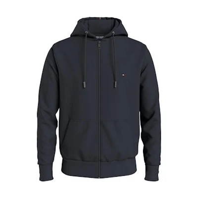 Tommy Hilfiger SS23 Solid Navy Zip-Up Hoodie Casual Pullover Navy Blue MW0MW29577-DW5