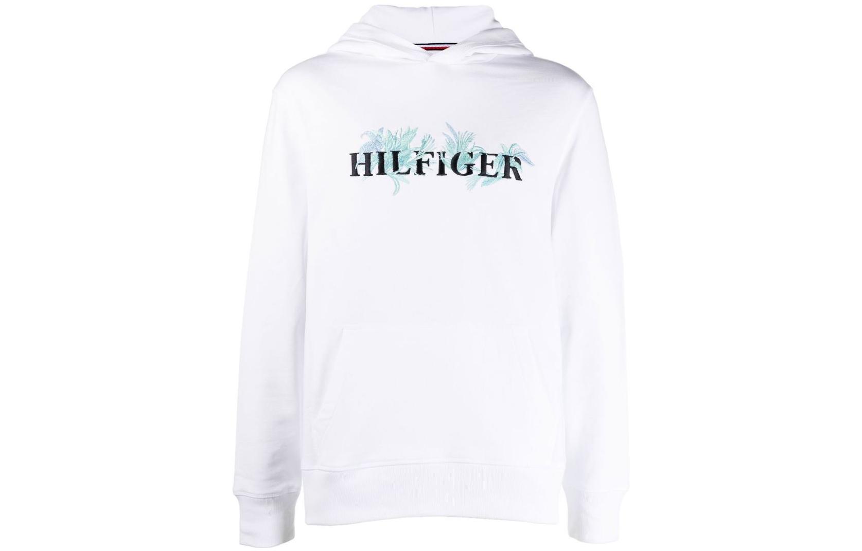 Tommy Hilfiger SS23 White Pullover Hoodie with Embroidered Letters MW0MW25897-YBR