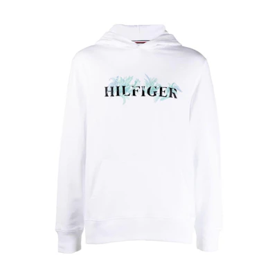 Tommy Hilfiger SS23 White Pullover Hoodie with Embroidered Letters MW0MW25897-YBR