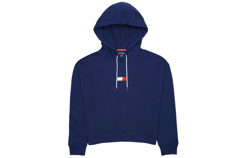 Tommy Hilfiger SS24 Blue Logo Print Pullover Hoodie TP2T0123-DBL