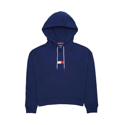 Tommy Hilfiger SS24 Blue Logo Print Pullover Hoodie TP2T0123-DBL