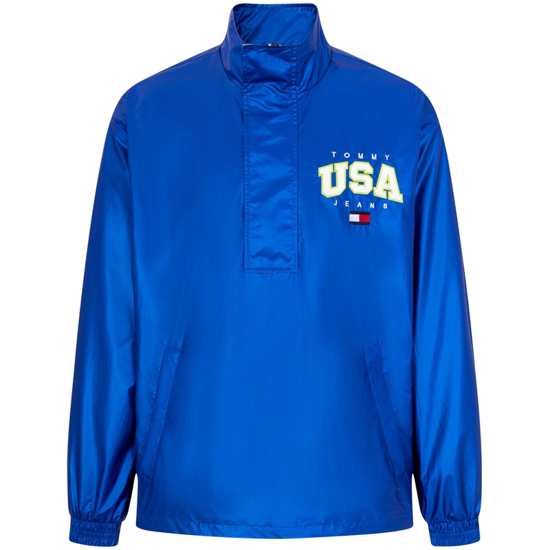 Tommy Hilfiger Street Style Embroidered Pullover Jacket - Bright Blue DM0DM15908