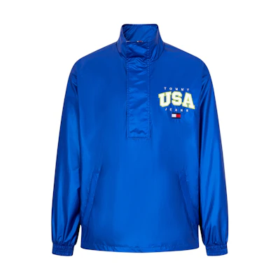 Tommy Hilfiger Street Style Embroidered Pullover Jacket - Bright Blue DM0DM15908